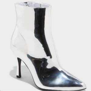Silver Metallic Ankle Boots